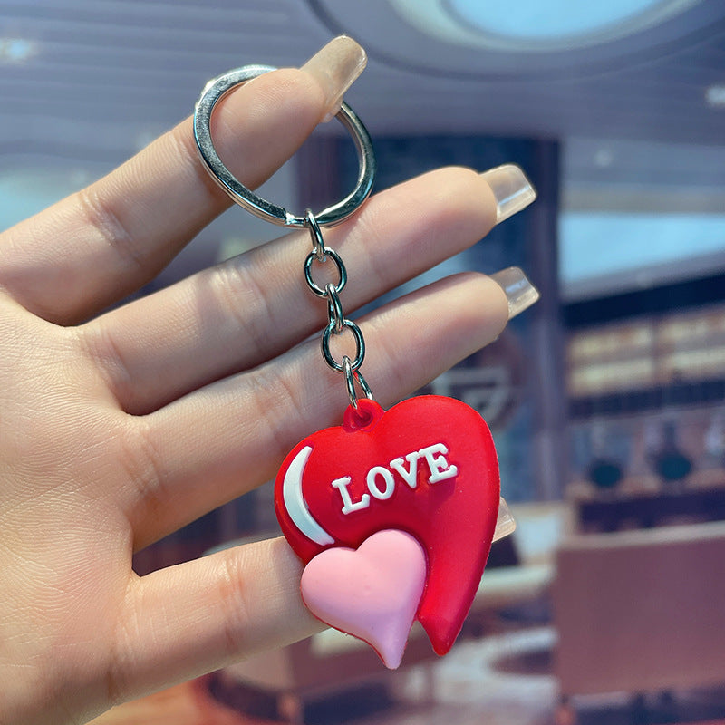 Wholesale PVC LOVE Heart Keychain